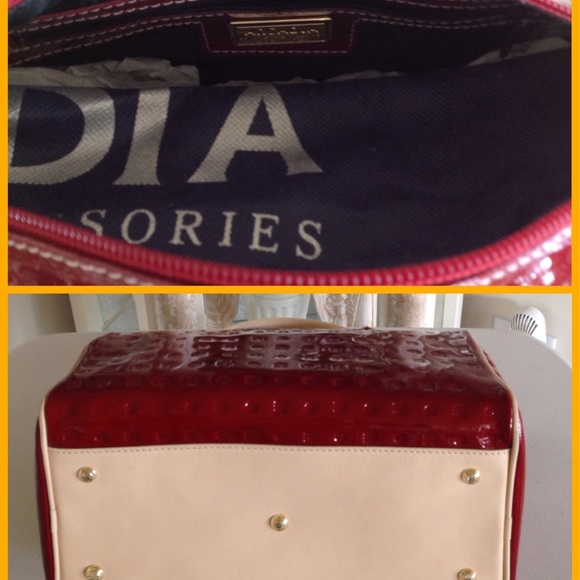 NWT ARCADIA RED PATENT LEATHER BOSTON HANDBAG - Picture 4 of 4